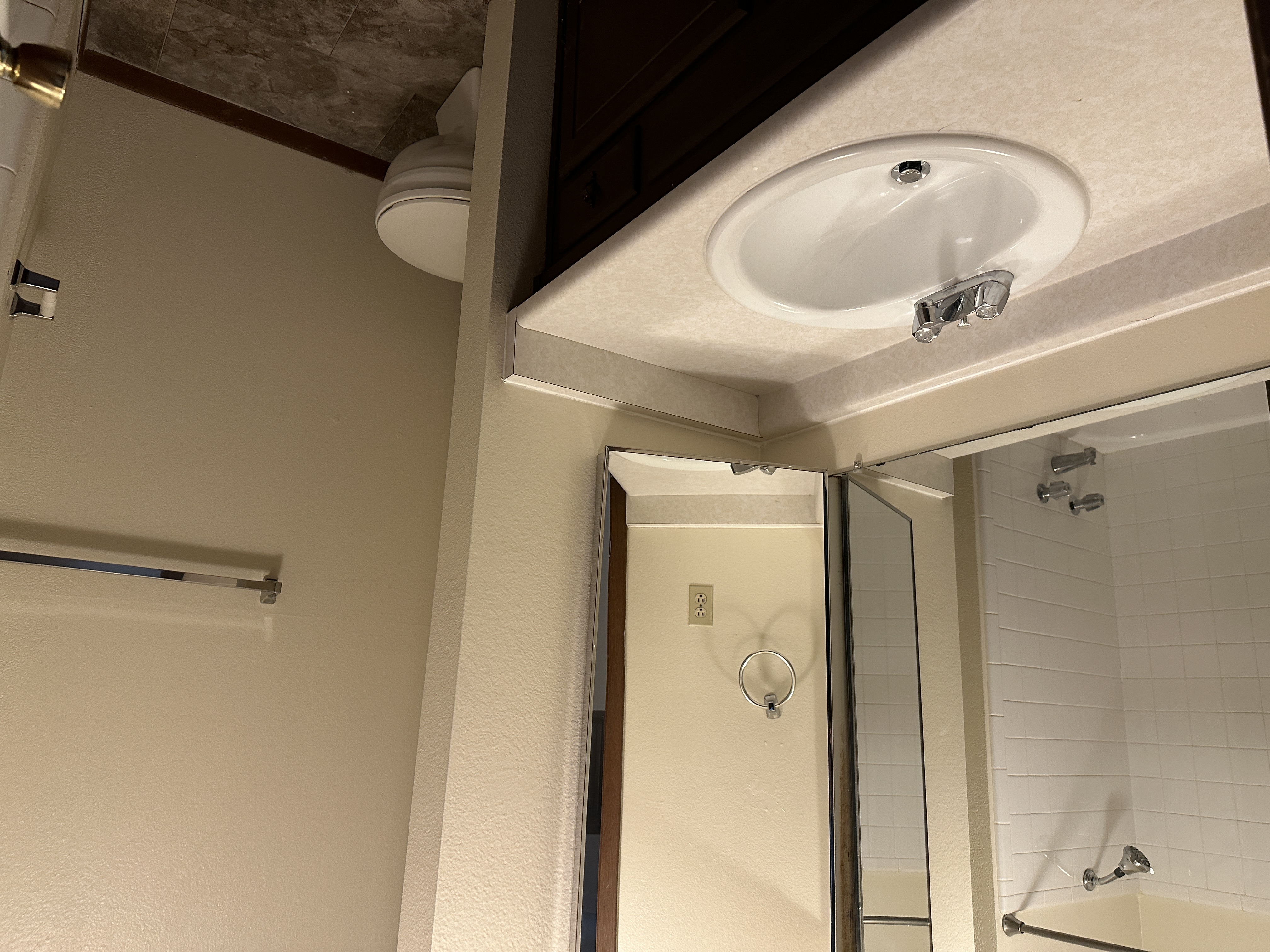 Clean bathroom with vanity